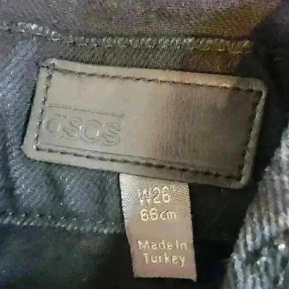 Women's Asos Denim Overalls Black Size 26 Or Small Shortall Adjustable Romper - Picture 7 of 16